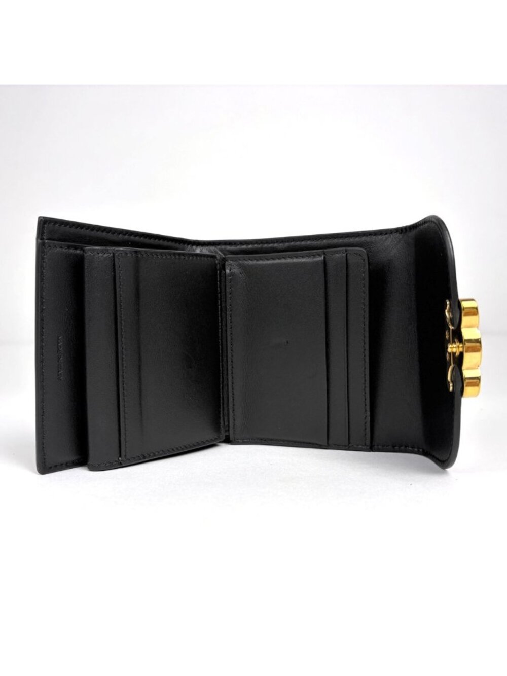 Celine Triomphe Trifold Wallet Leather Black - Picture 9 of 10